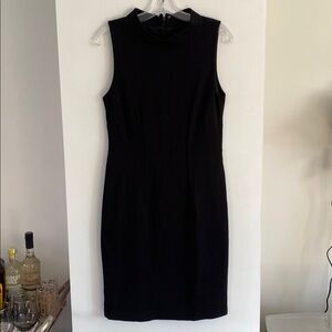 LORD & TAYLOR LBD black dress high neck mock neck stretch 8